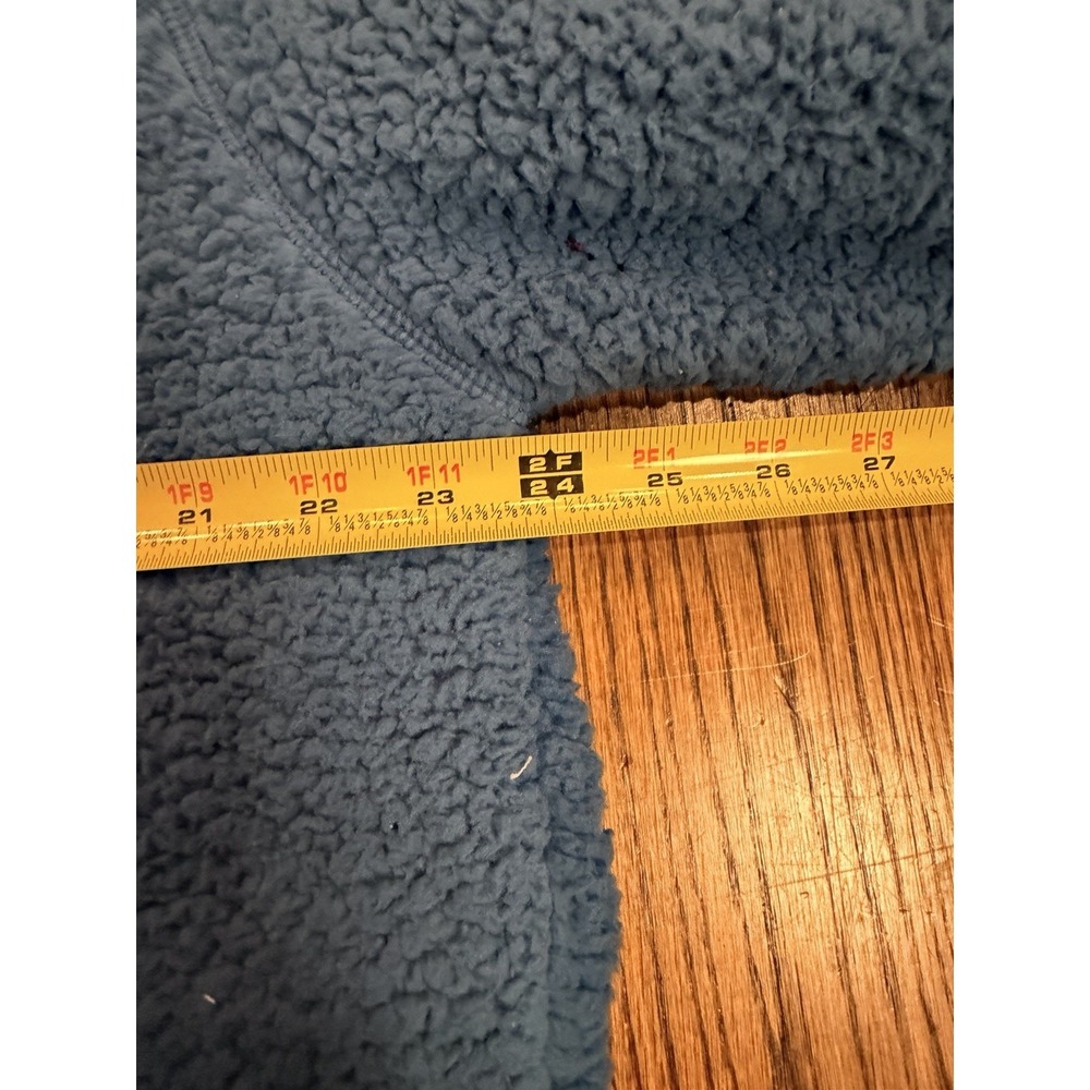 Tommy‎ Hilfiger Fluffy Hooded Sherpa Fleece 1/4 Zip Jacket Pullover Large Blue - Picture 9 of 10